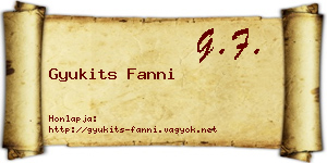 Gyukits Fanni névjegykártya